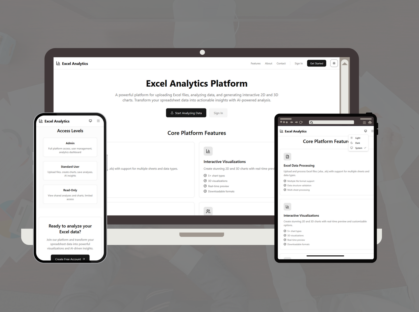 Excel Analytics Platform