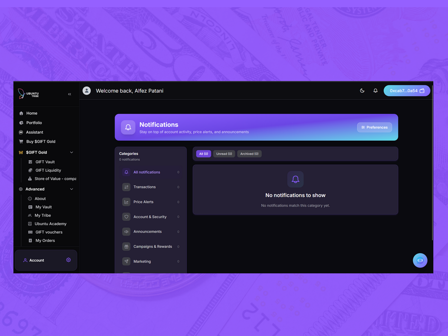 Notification interface