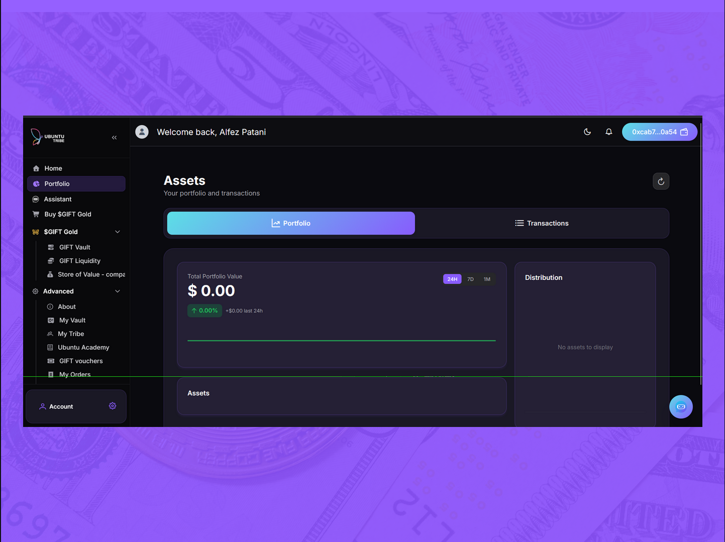 Users portfolio and transactions